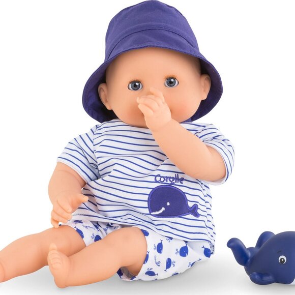 Corolle Bath Baby Martin Boy Doll w/Little Bath Whale 12"-30cm New in Box - Picture 3 of 16